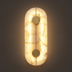 Alabaster Wall Lamp Hand-Cut Spanish Stone | G9 or Integrated LED | Unique Natural Grain Interior Sconce Lighting