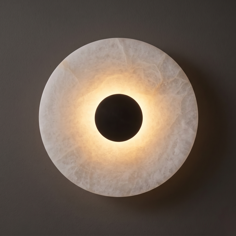 Alabaster Wall Lamp Hand-Cut Spanish Stone | G9 or Integrated LED | Unique Natural Grain Interior Sconce Lighting