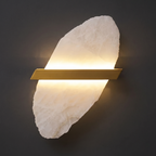 Alabaster Wall Lamp Hand-Cut Spanish Stone | G9 or Integrated LED | Unique Natural Grain Interior Sconce Lighting