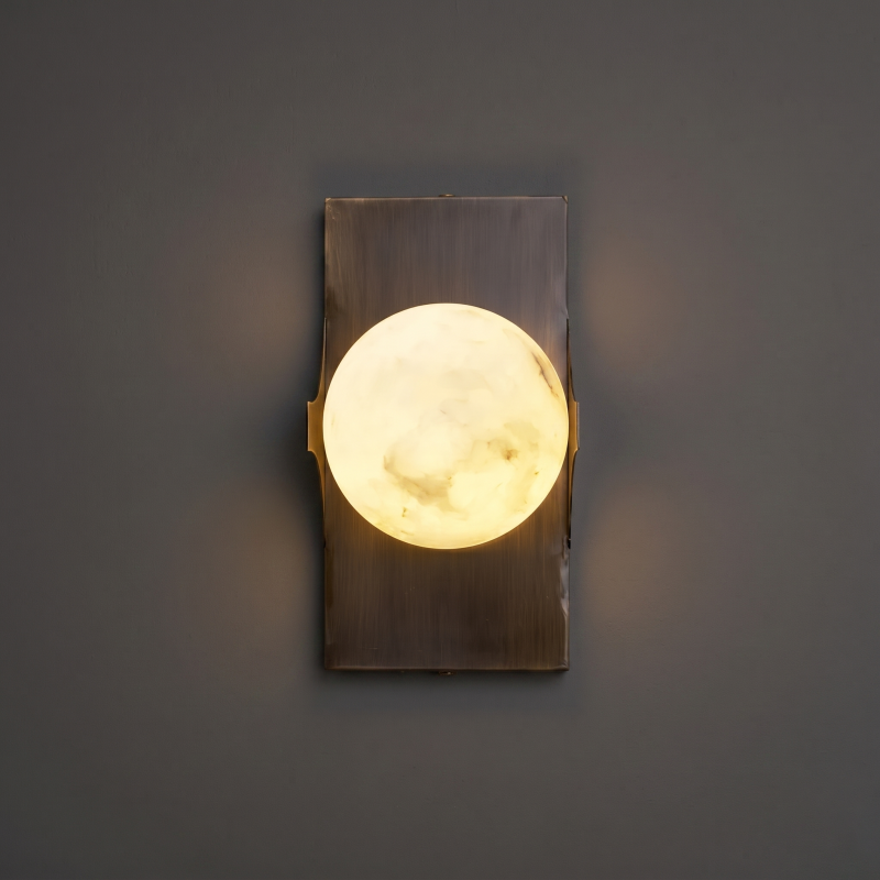 Alabaster Wall Lamp Hand-Cut Spanish Stone | G9 or Integrated LED | Unique Natural Grain Interior Sconce Lighting