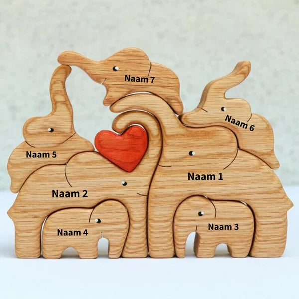 Wood Elephant Family | Customizable, personal and original