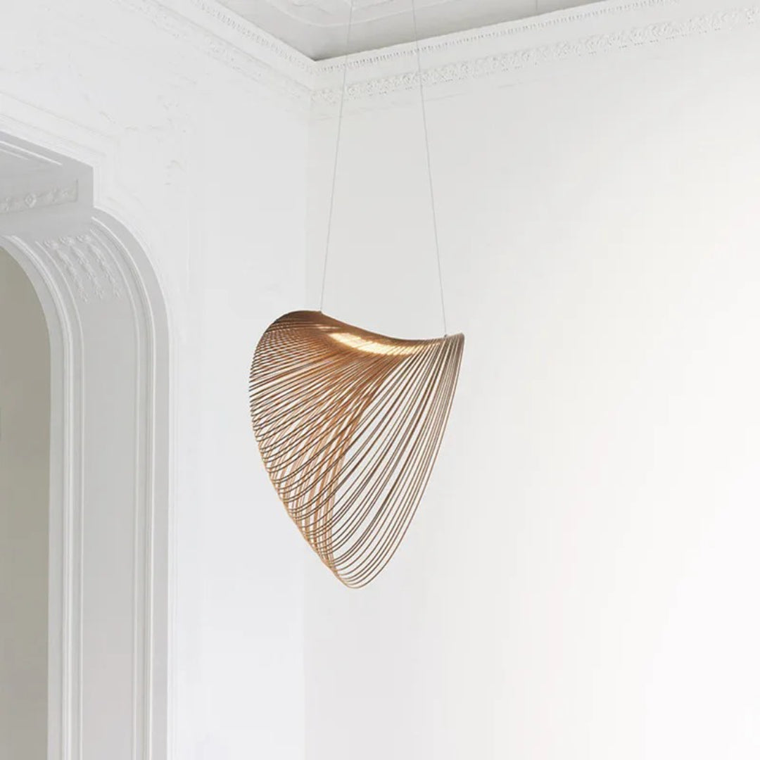 Minimalist Curved Wooden Pendant Light