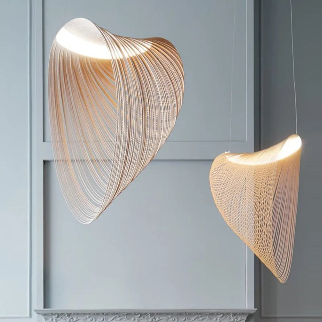 Minimalist Curved Wooden Pendant Light