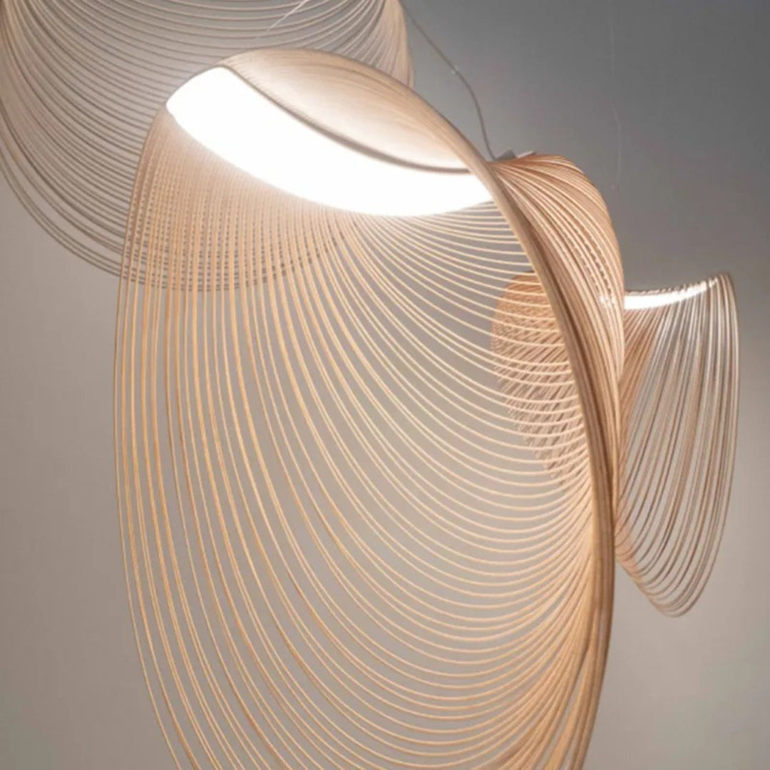 Minimalist Curved Wooden Pendant Light