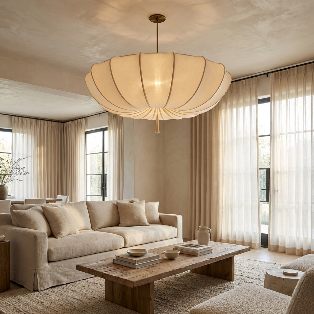 Wabi Sabi Fabric Chandelier Nordic Minimalist Ceiling Lamp - Image 2