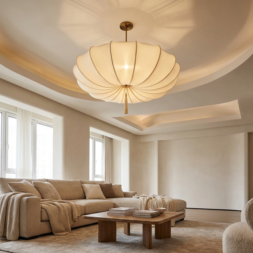 Wabi Sabi Fabric Chandelier Nordic Minimalist Ceiling Lamp - Image 3