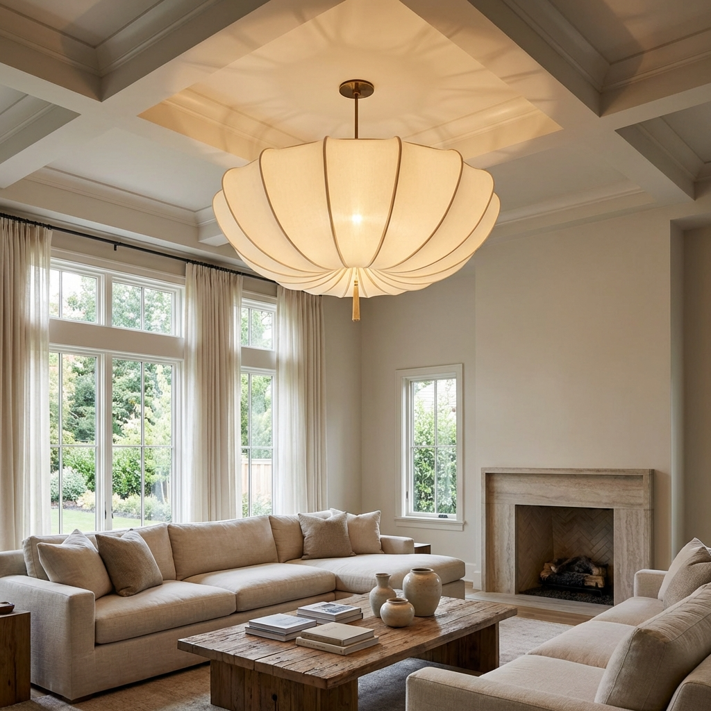 Wabi Sabi Fabric Chandelier Nordic Minimalist Ceiling Lamp - Image 8