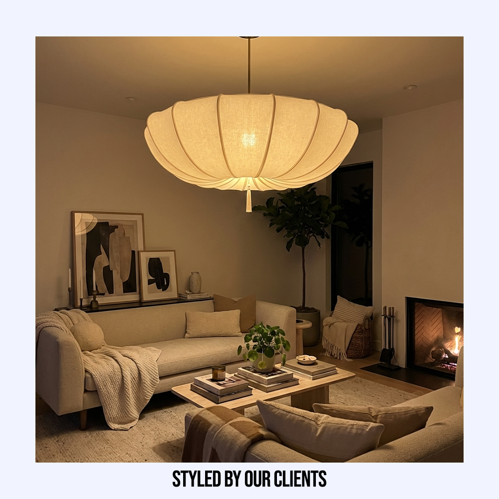 Wabi Sabi Fabric Chandelier Nordic Minimalist Ceiling Lamp - Image 5
