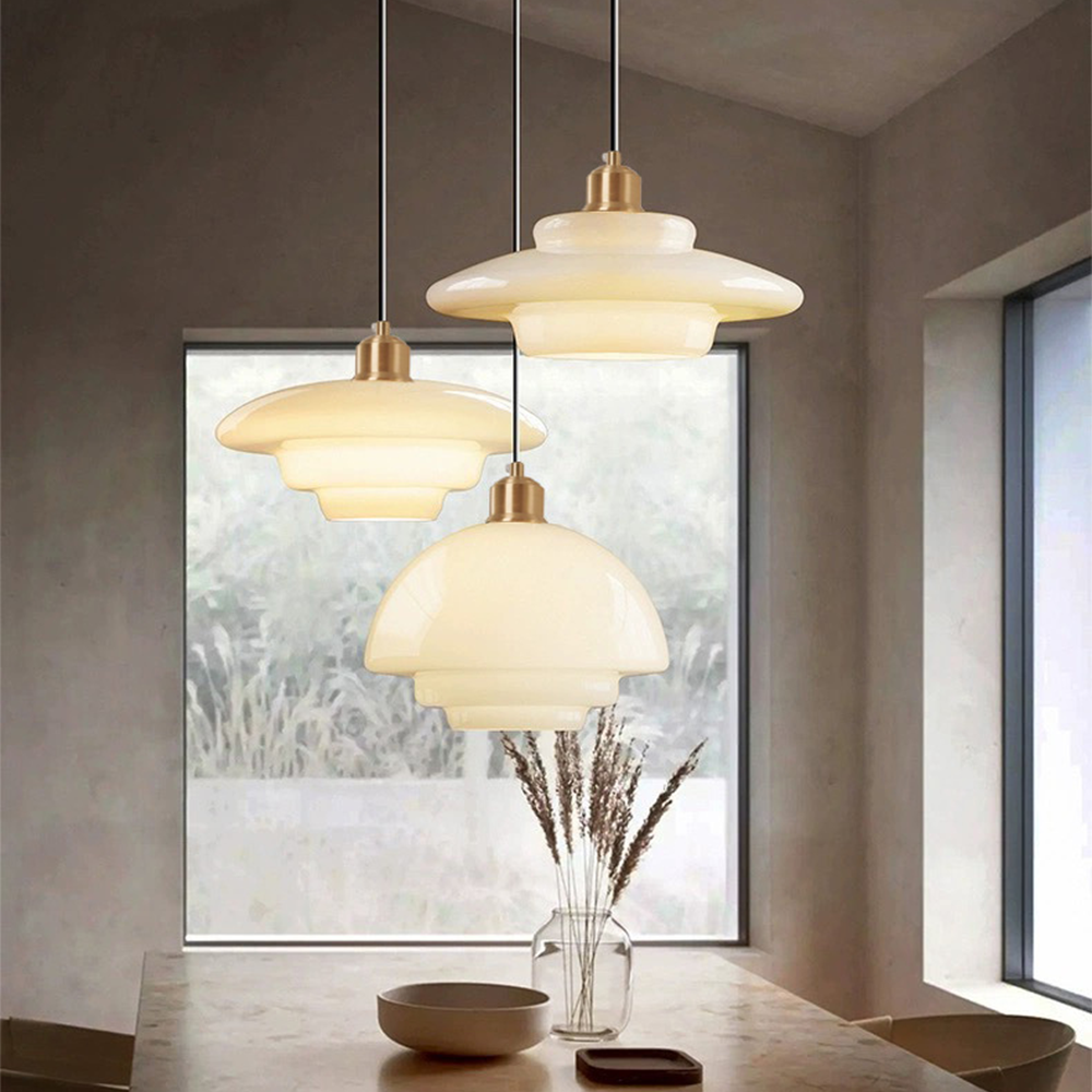 Glass Pendant Light | Nordic Minimalist Style | Soft Ambient Glow for Kitchen Island and Dining Room Modern Interiors