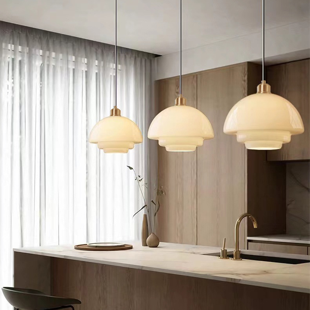 Glass Pendant Light | Nordic Minimalist Style | Soft Ambient Glow for Kitchen Island and Dining Room Modern Interiors