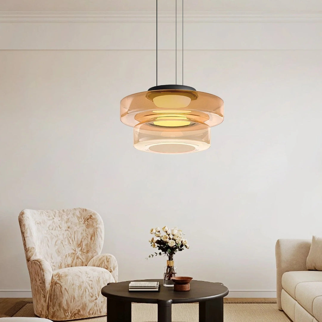 Layered Glass LED Pendant Light