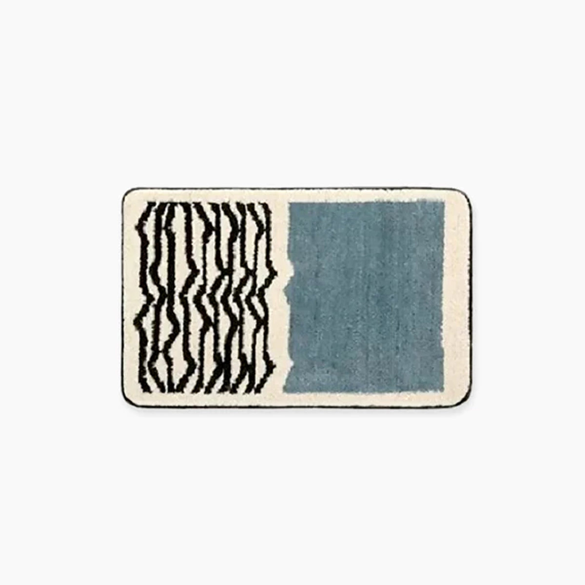 Handmade Abstract Bath Mat Polyester Acrylic Mix | Modern Scandi Style | Anti-Slip Backing for Safe and Soft Bathroom Floors