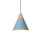 Scandinavian Wood Metal Pendant Light