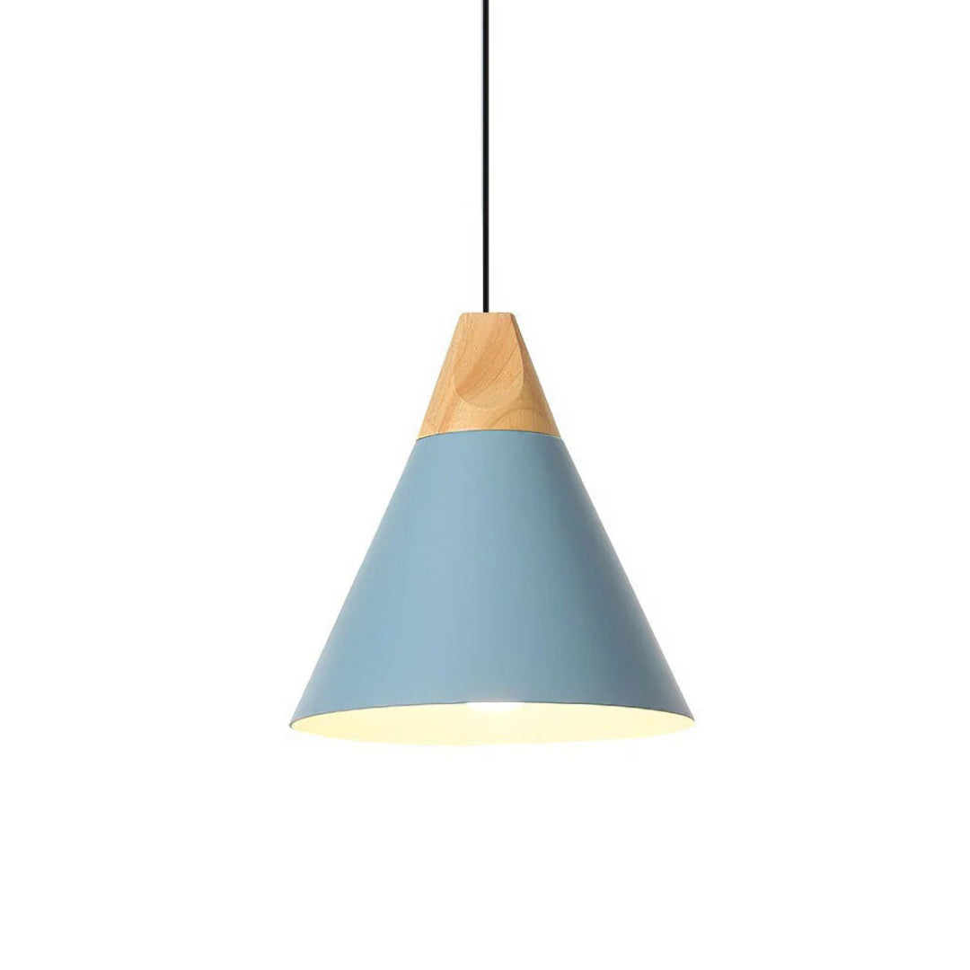 Scandinavian Wood Metal Pendant Light