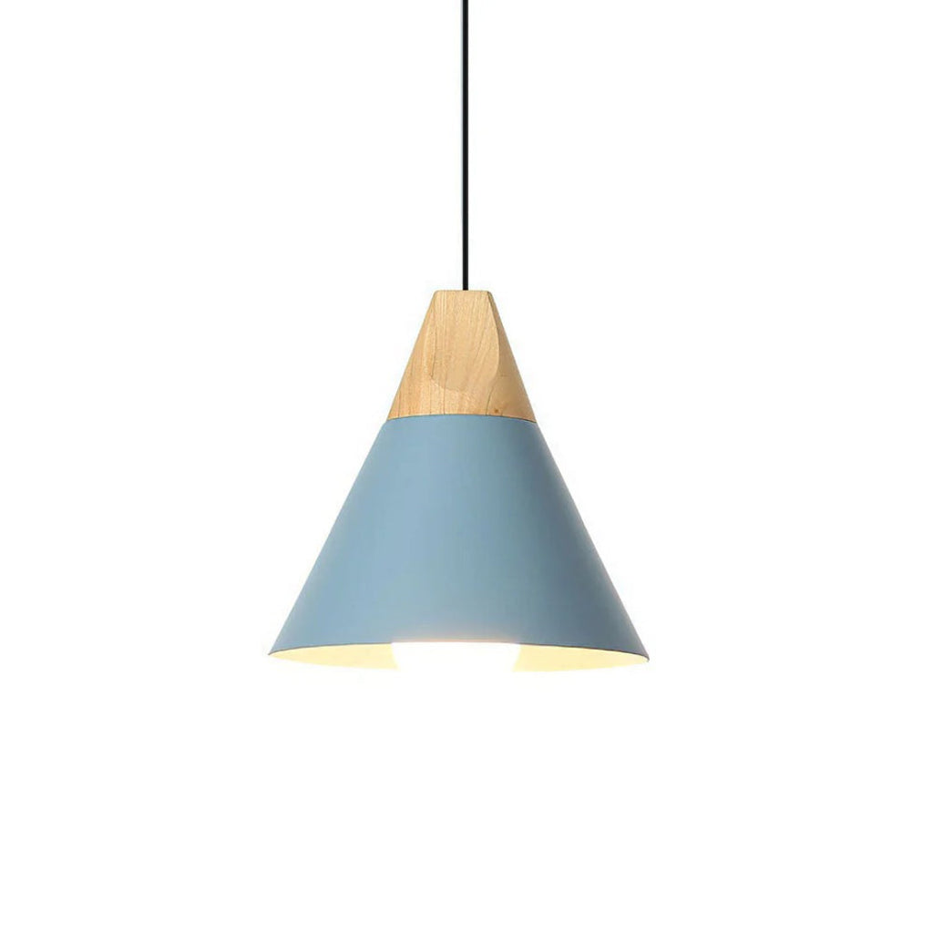Scandinavian Wood Metal Pendant Light