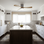 Ceiling Fan with Light Sycamore Wood Blades | Silent 6-Speed DC Motor | Flush Mount Nordic Design for Home Interiors