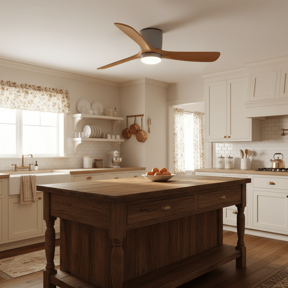 Ventilateur de plafond nordique en bois Ezra avec lumière - Neutralighting