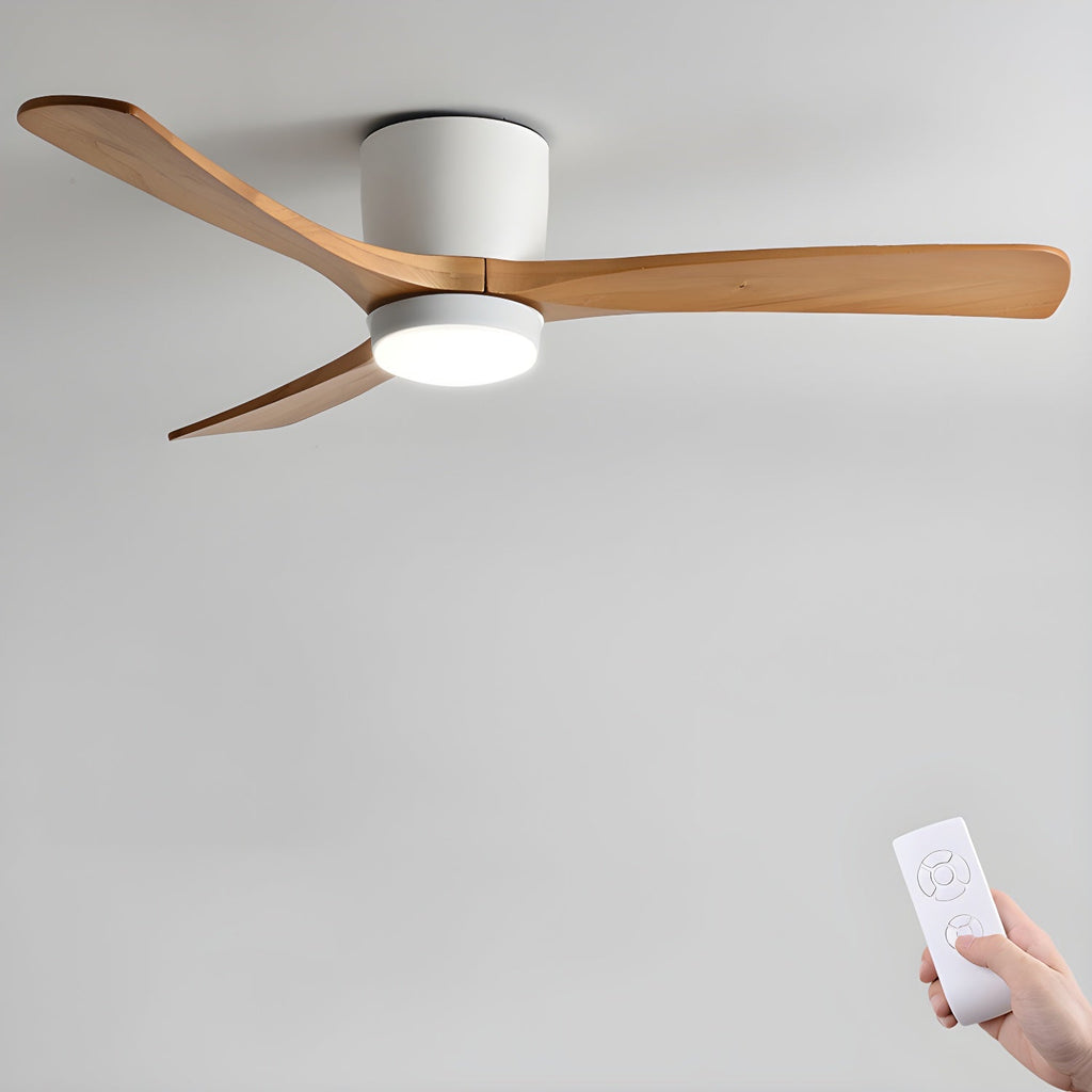 Ventilateur de plafond nordique en bois Ezra avec lumière - Neutralighting