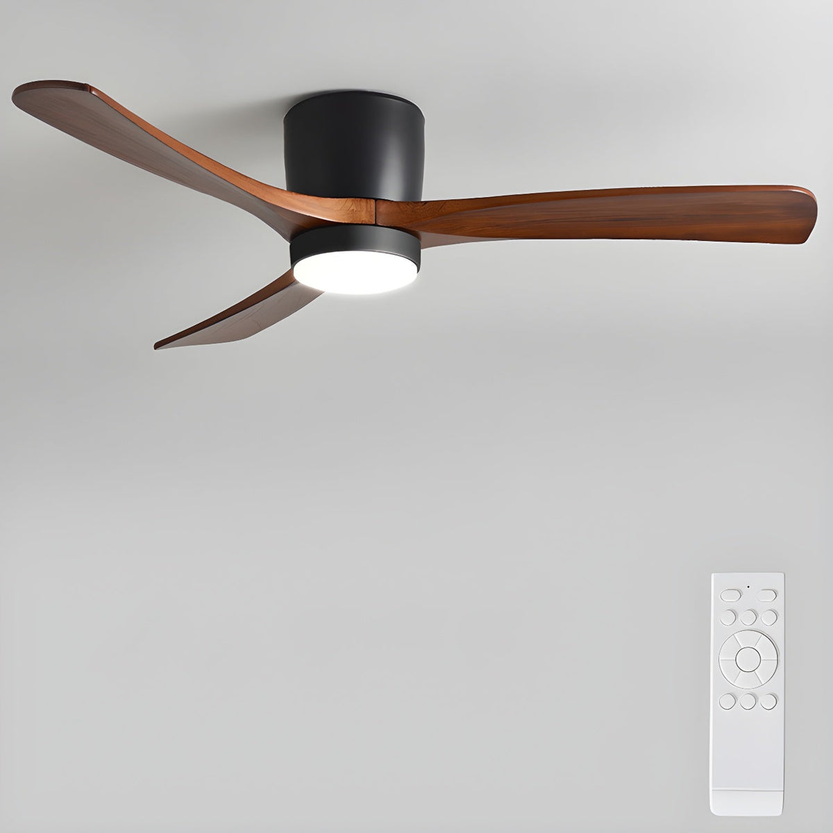 Ventilateur de plafond nordique en bois Ezra avec lumière - Neutralighting