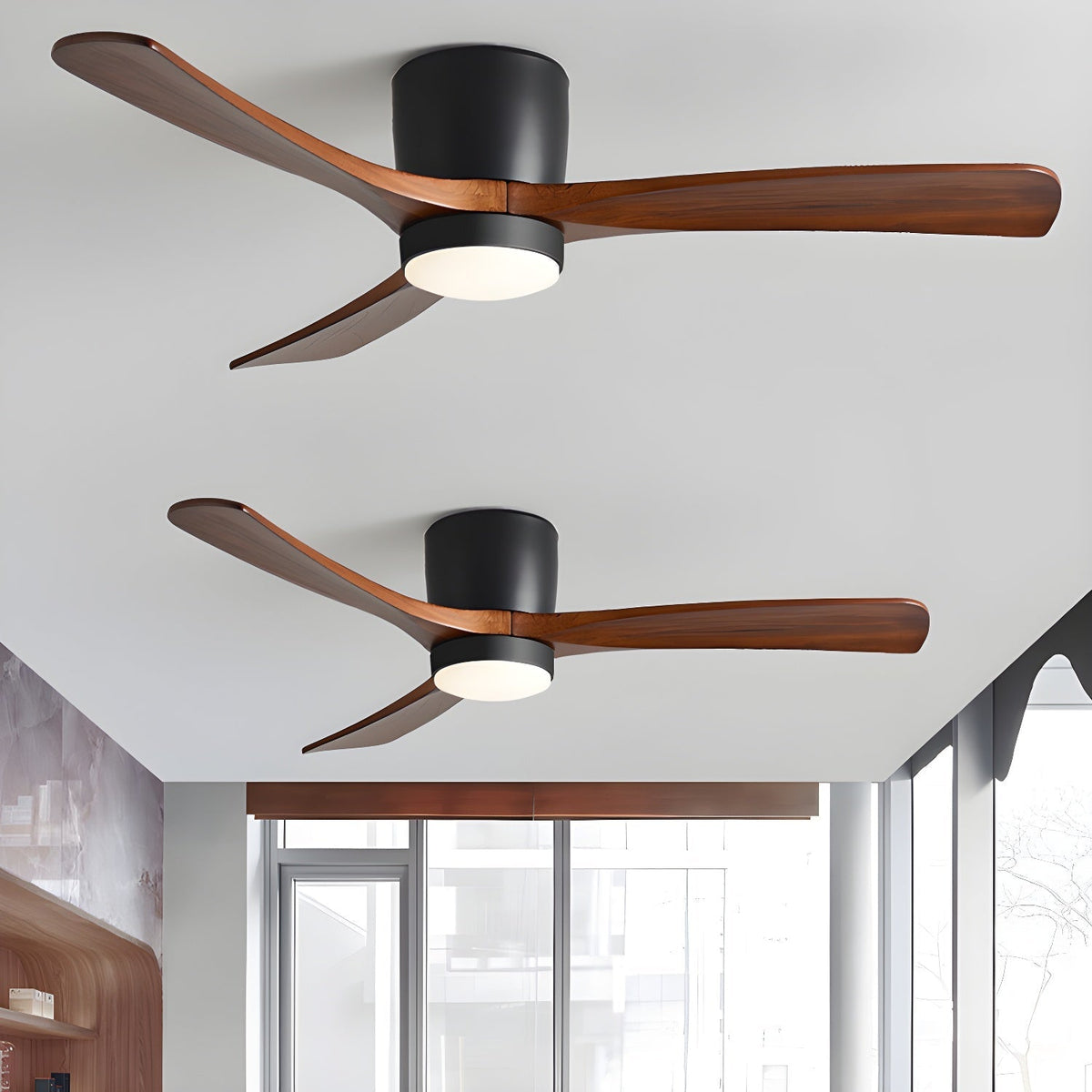 Ventilateur de plafond nordique en bois Ezra avec lumière - Neutralighting