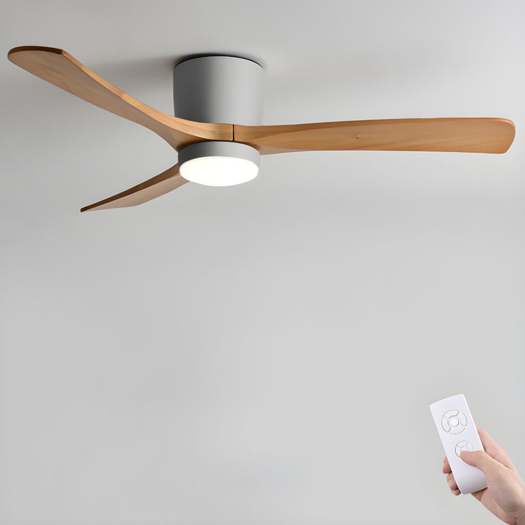 Ventilateur de plafond nordique en bois Ezra avec lumière - Neutralighting