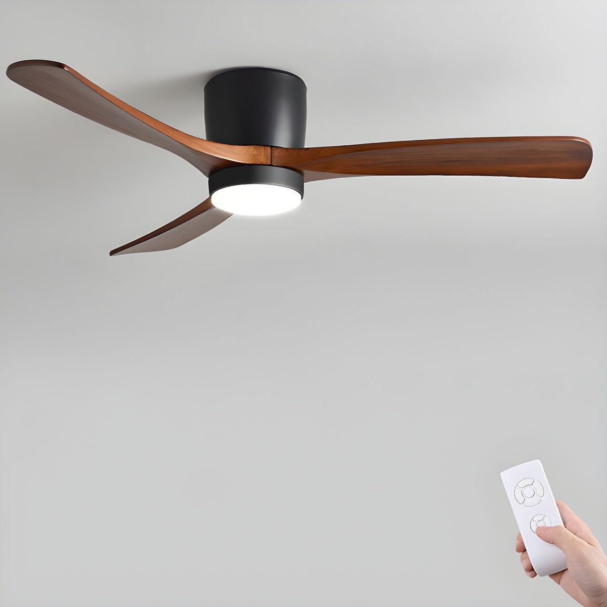 Ventilateur de plafond nordique en bois Ezra avec lumière - Neutralighting