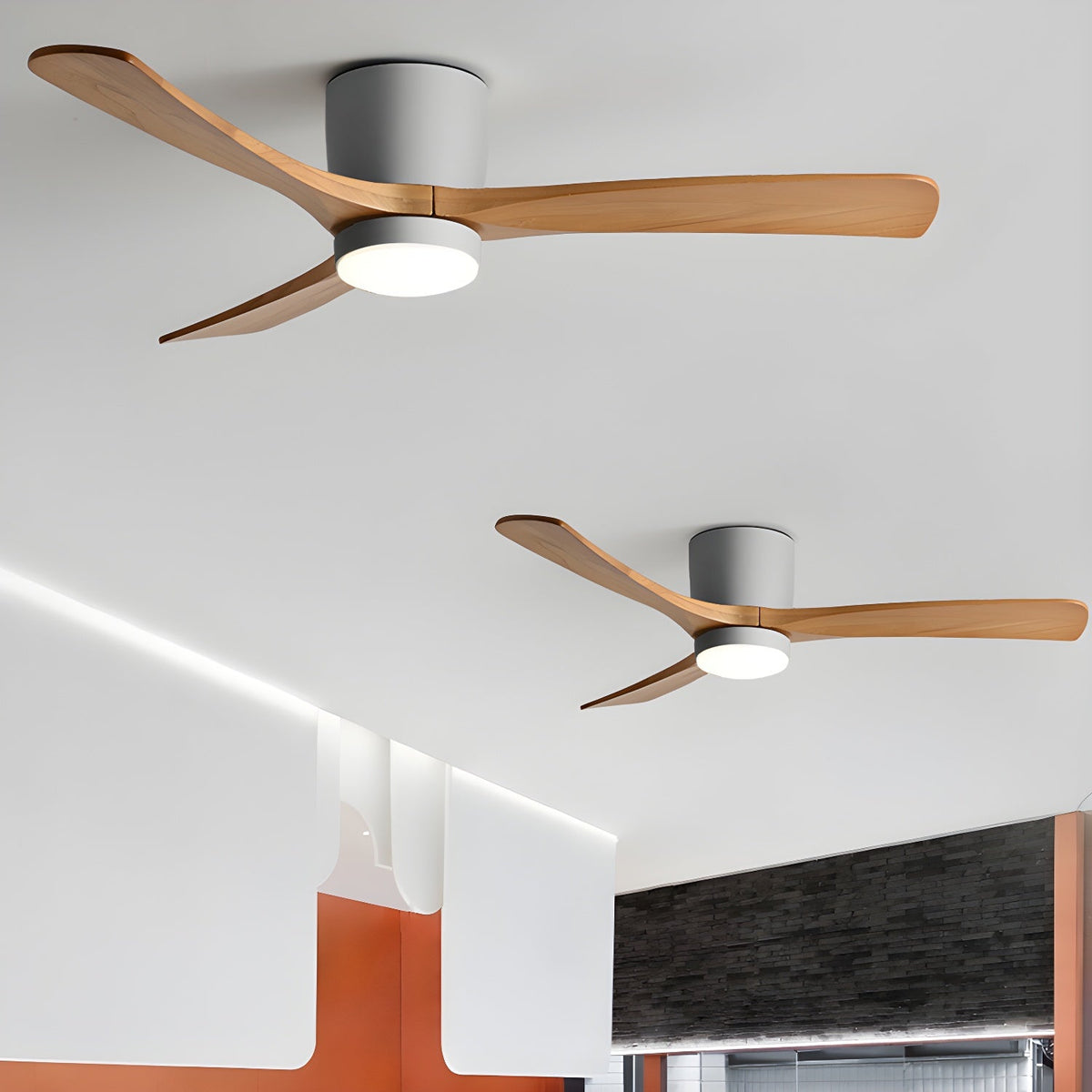 Ventilateur de plafond nordique en bois Ezra avec lumière - Neutralighting