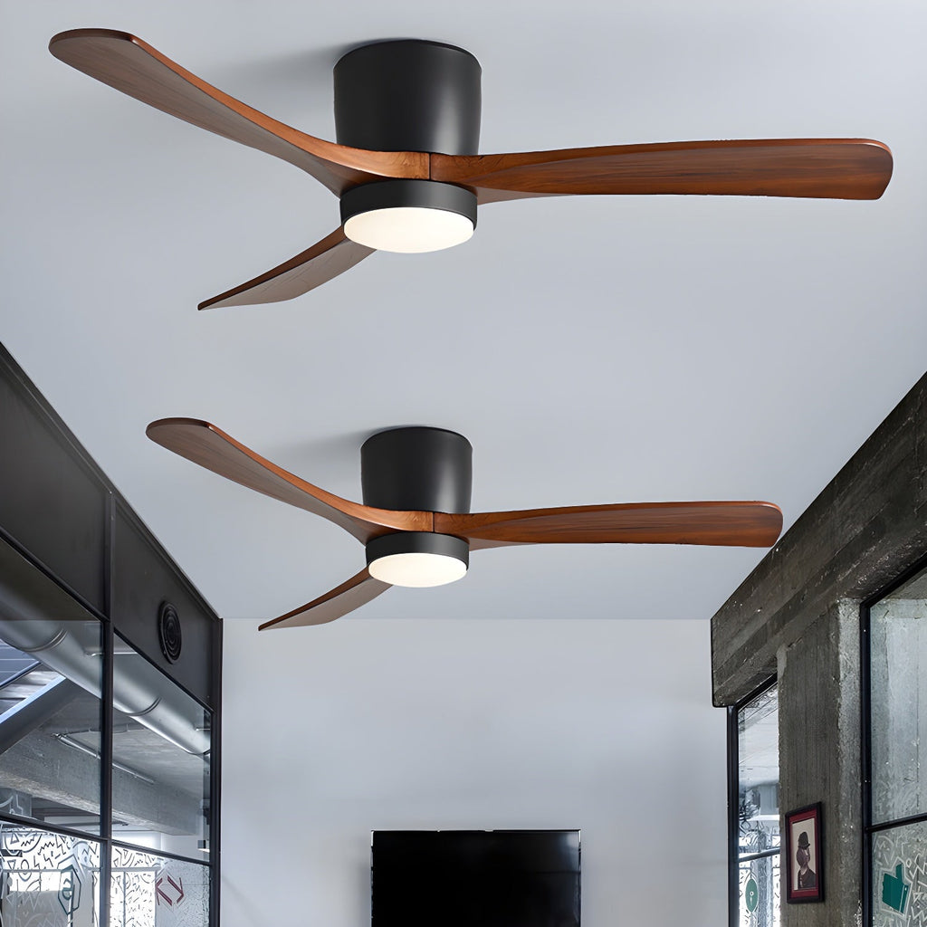 Ventilateur de plafond nordique en bois Ezra avec lumière - Neutralighting