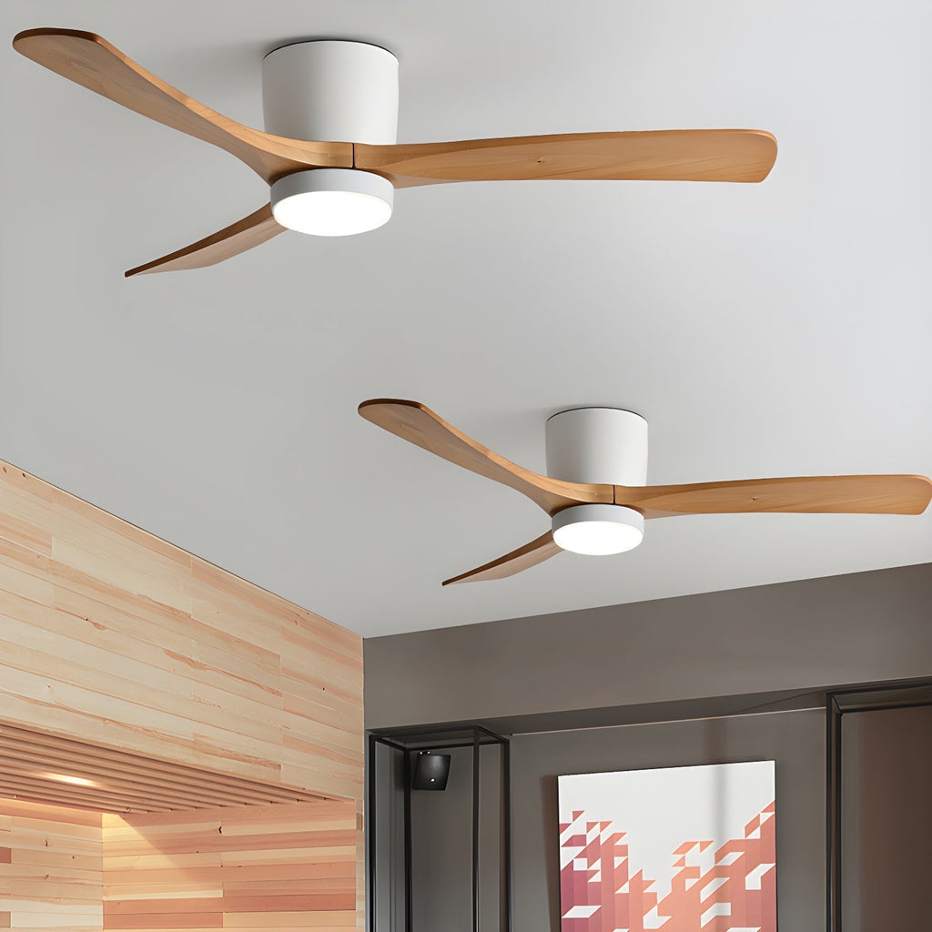 Ventilateur de plafond nordique en bois Ezra avec lumière - Neutralighting