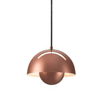 Mid Century Pendant Lamp Painted Metal 23cm | Sculpted Twin Semi-Sphere Design | Warm Ambient Glow for Living Spaces