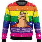 Funny Ugly Christmas Sweater – Men's Novelty Character Print Long Sleeve Pullover