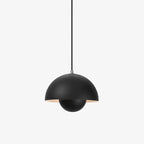 Mid Century Pendant Lamp Painted Metal 23cm | Sculpted Twin Semi-Sphere Design | Warm Ambient Glow for Living Spaces
