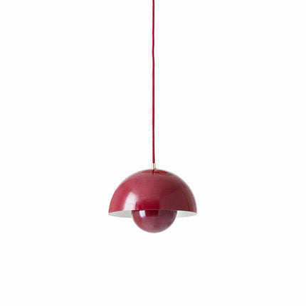 Mid Century Pendant Lamp Painted Metal 23cm | Sculpted Twin Semi-Sphere Design | Warm Ambient Glow for Living Spaces