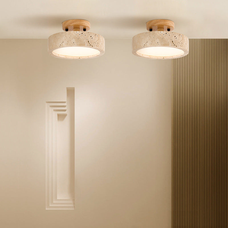 Travertine Round Ceiling Light