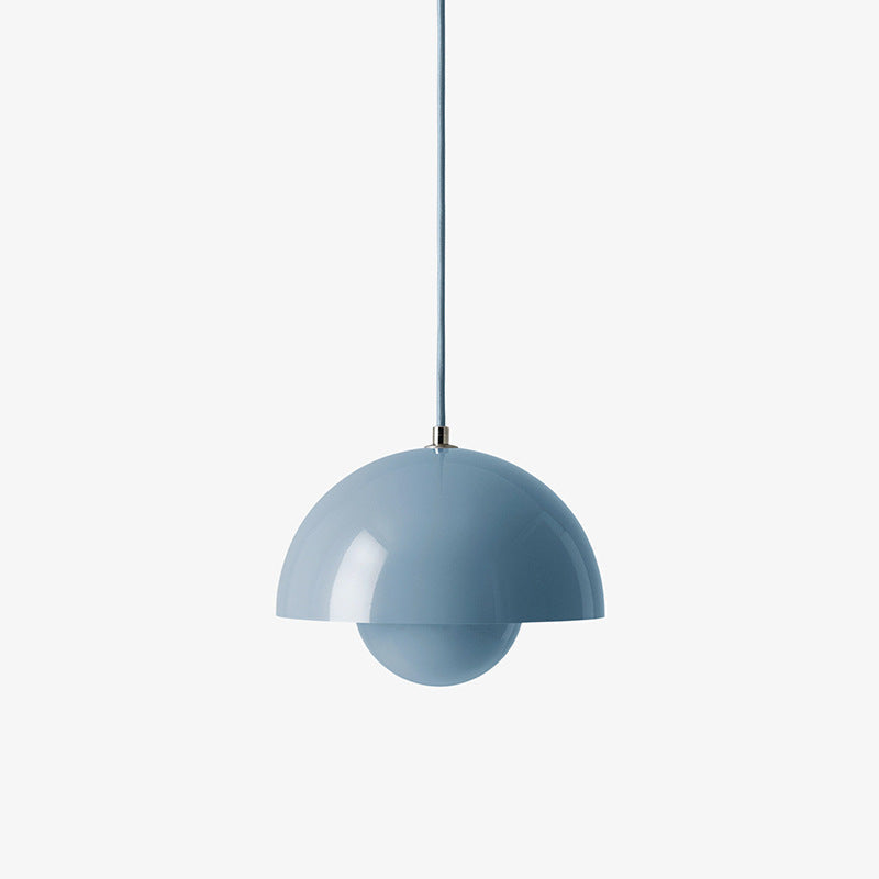 Mid Century Pendant Lamp Painted Metal 23cm | Sculpted Twin Semi-Sphere Design | Warm Ambient Glow for Living Spaces