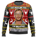 Funny Ugly Christmas Sweater – Men's Novelty Character Print Long Sleeve Pullover