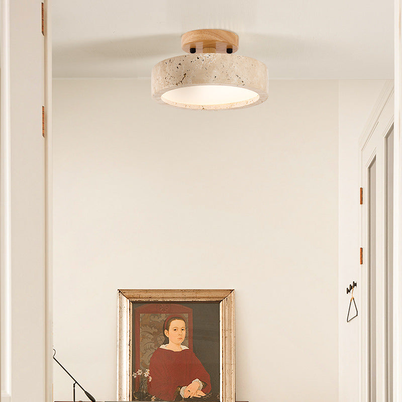 Travertine Round Ceiling Light