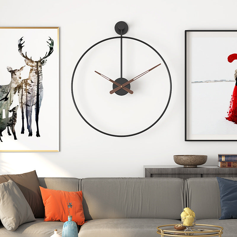 Minimalist Metal Wall Clock Modern Open Frame Silent Quartz Clock