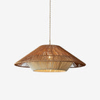 Woven Bamboo Pendant Lamp – Handcrafted Flared Shade Natural Design