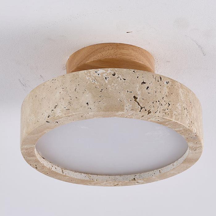 Travertine Round Ceiling Light
