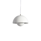 Mid Century Pendant Lamp Painted Metal 23cm | Sculpted Twin Semi-Sphere Design | Warm Ambient Glow for Living Spaces