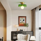 Metal Ceiling Lamp – French Bauhaus Modernist Geometric Design