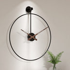Minimalist Metal Wall Clock Modern Open Frame Silent Quartz Clock