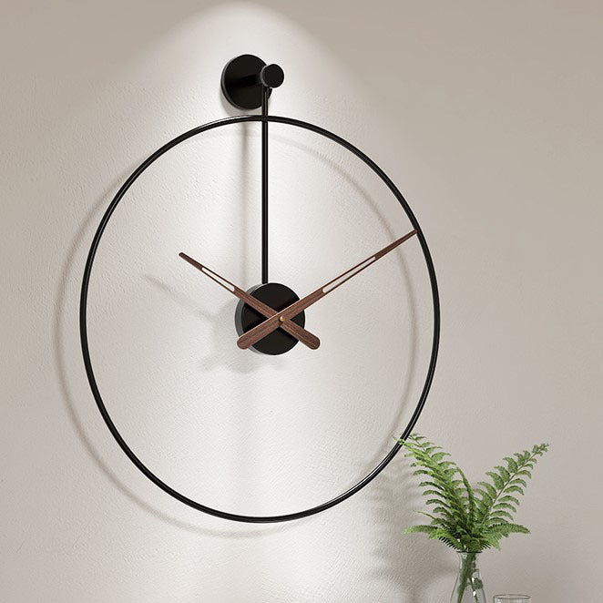 Minimalist Metal Wall Clock Modern Open Frame Silent Quartz Clock