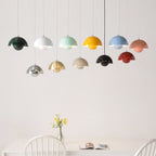 Mid Century Pendant Lamp Painted Metal 23cm | Sculpted Twin Semi-Sphere Design | Warm Ambient Glow for Living Spaces