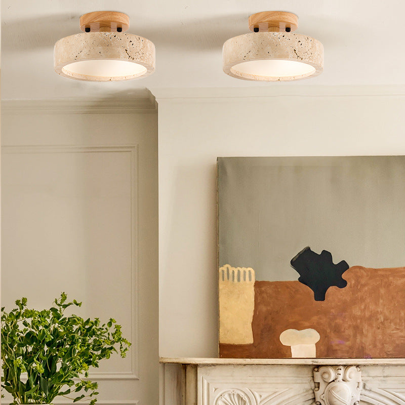 Travertine Round Ceiling Light