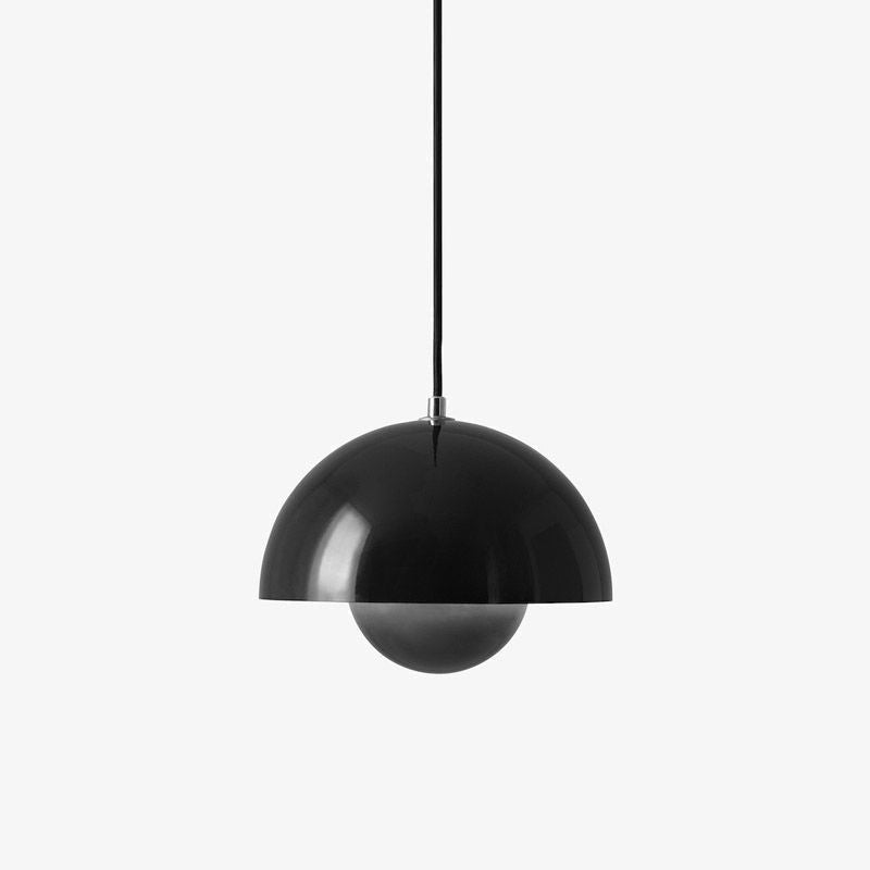 Mid Century Pendant Lamp Painted Metal 23cm | Sculpted Twin Semi-Sphere Design | Warm Ambient Glow for Living Spaces