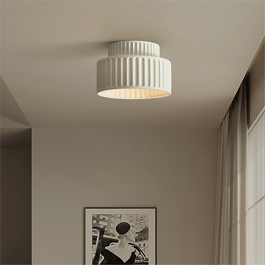 Ceramic Ceiling Lamp – Hand Finished Textured Minimalist Design