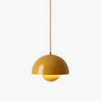 Mid Century Pendant Lamp Painted Metal 23cm | Sculpted Twin Semi-Sphere Design | Warm Ambient Glow for Living Spaces