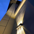 Solar LED Wall Light Aluminium | IP65 Waterproof | 10m Up and Down Lighting Distance for Garden and Outdoor Facades